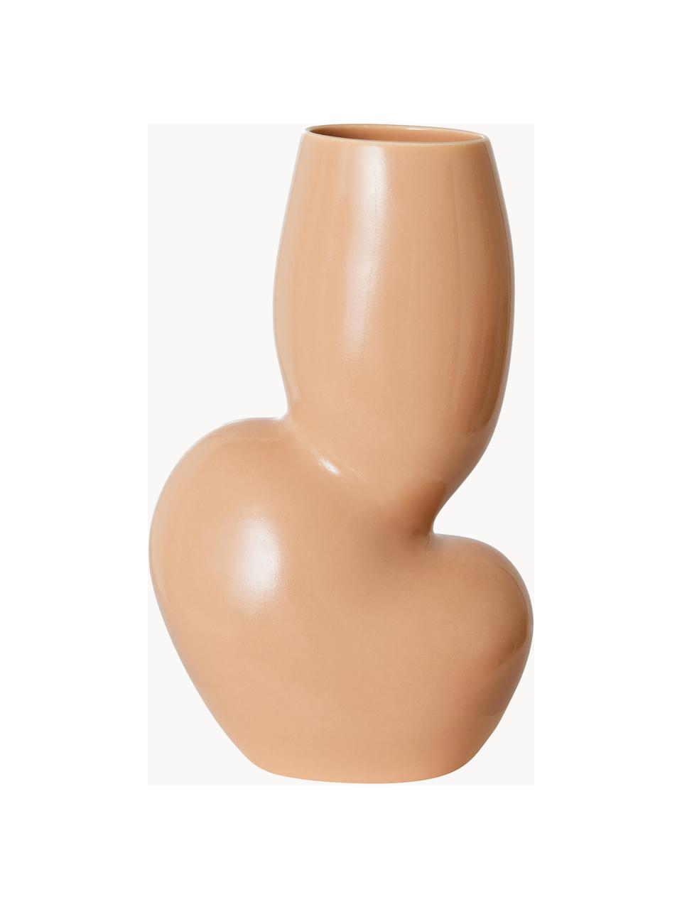 Vase en grès cérame Organic, Grès cérame, Beige, larg. 17 x haut. 29 cm