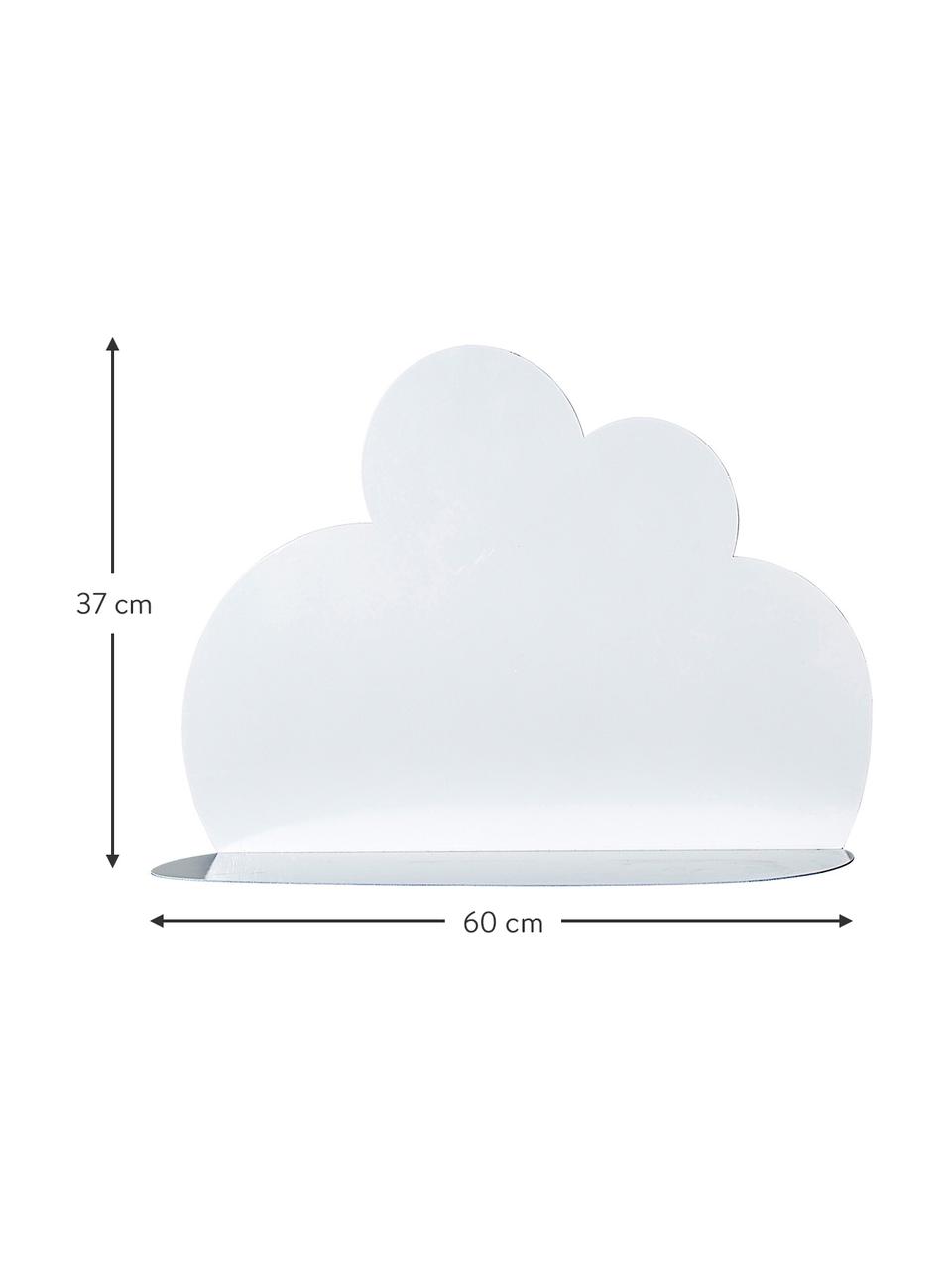 Wandrek Cloud, Gelakt metaal, Wit, B 40 x H 30 cm