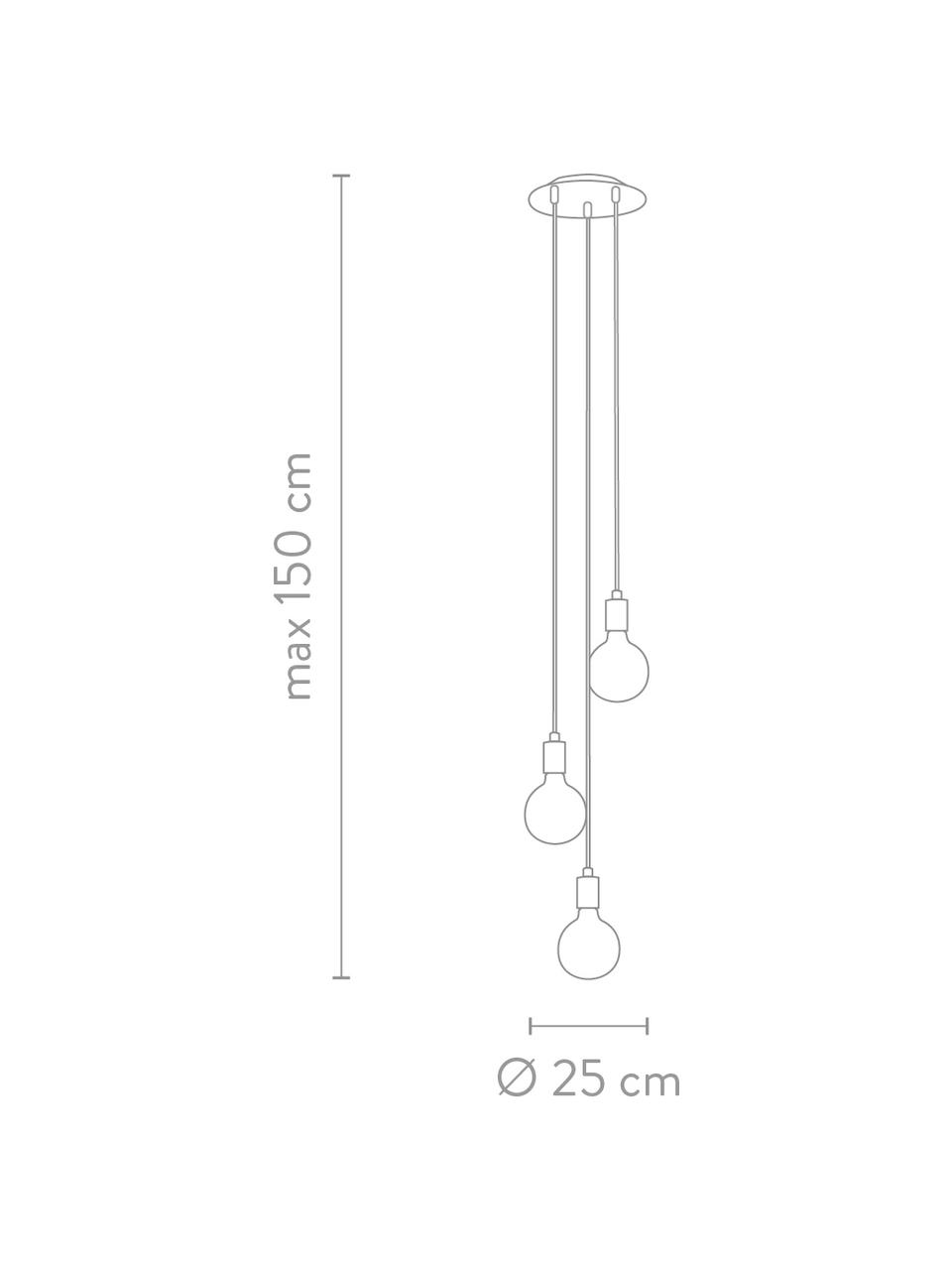 Kleine Cluster-Pendelleuchte Sky in Messing, Metall, vermessingt, Messing, Ø 25 cm