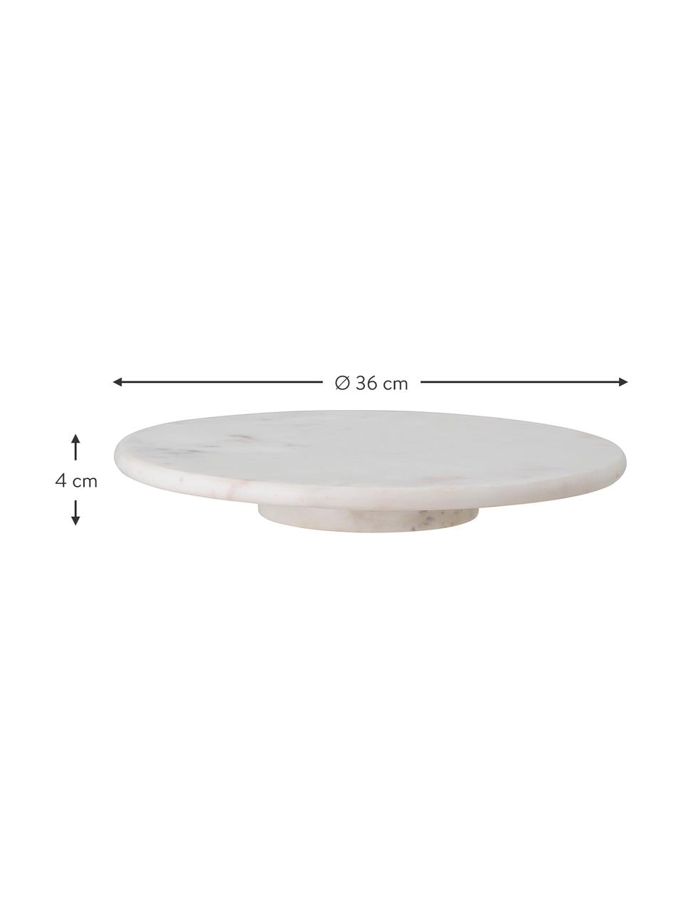 Mramorový dortový podnos Ellin, Ø 36 cm, Mramor, Bílá, Ø 36 cm