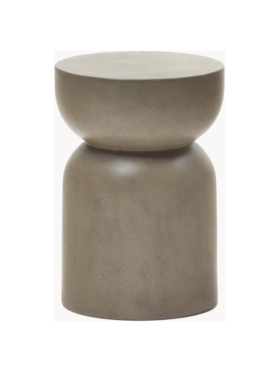 Kulatý zahradní odkládací stolek Garbet, 100 % cementové vlákno, Greige, Ø 32 cm, V 46 cm