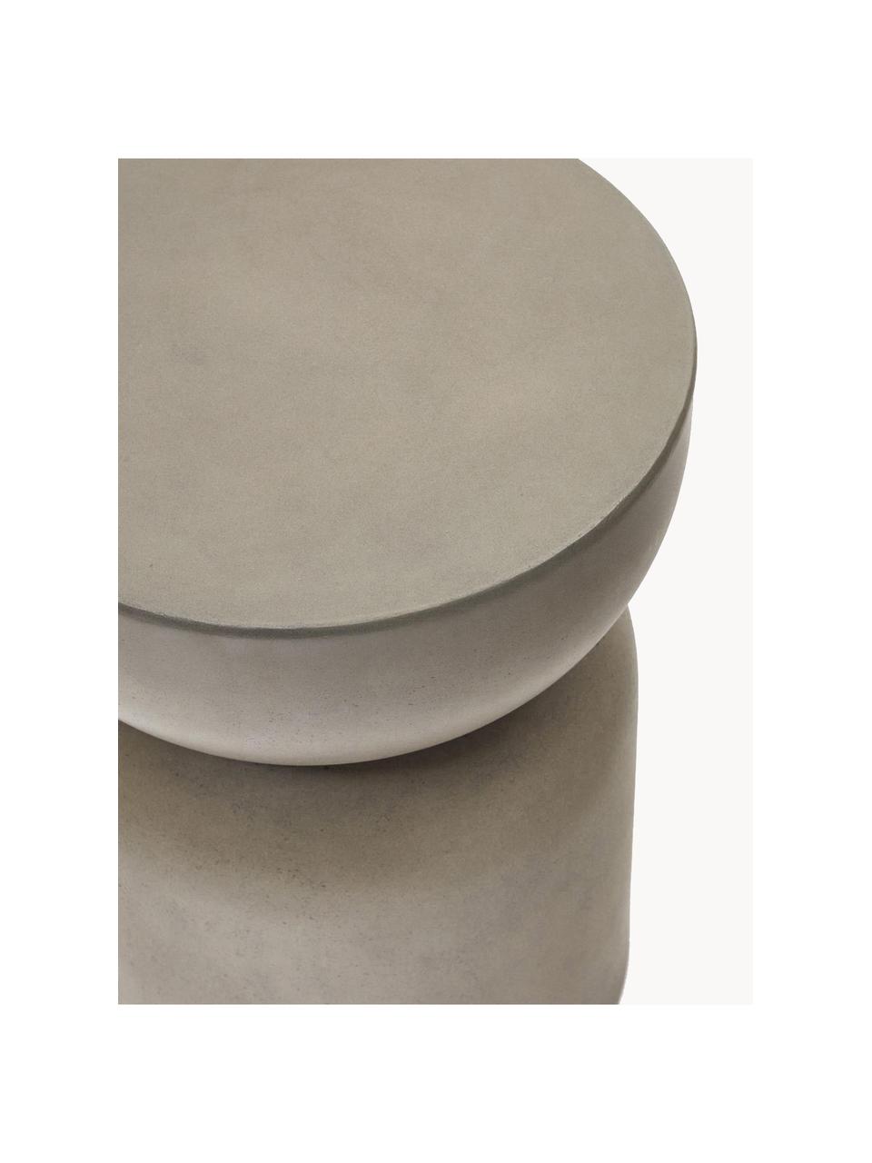 Okrúhly odkladací stolík Gabret, 100 % cementové vlákno, Hnedosivá, Ø 32 x V 46 cm