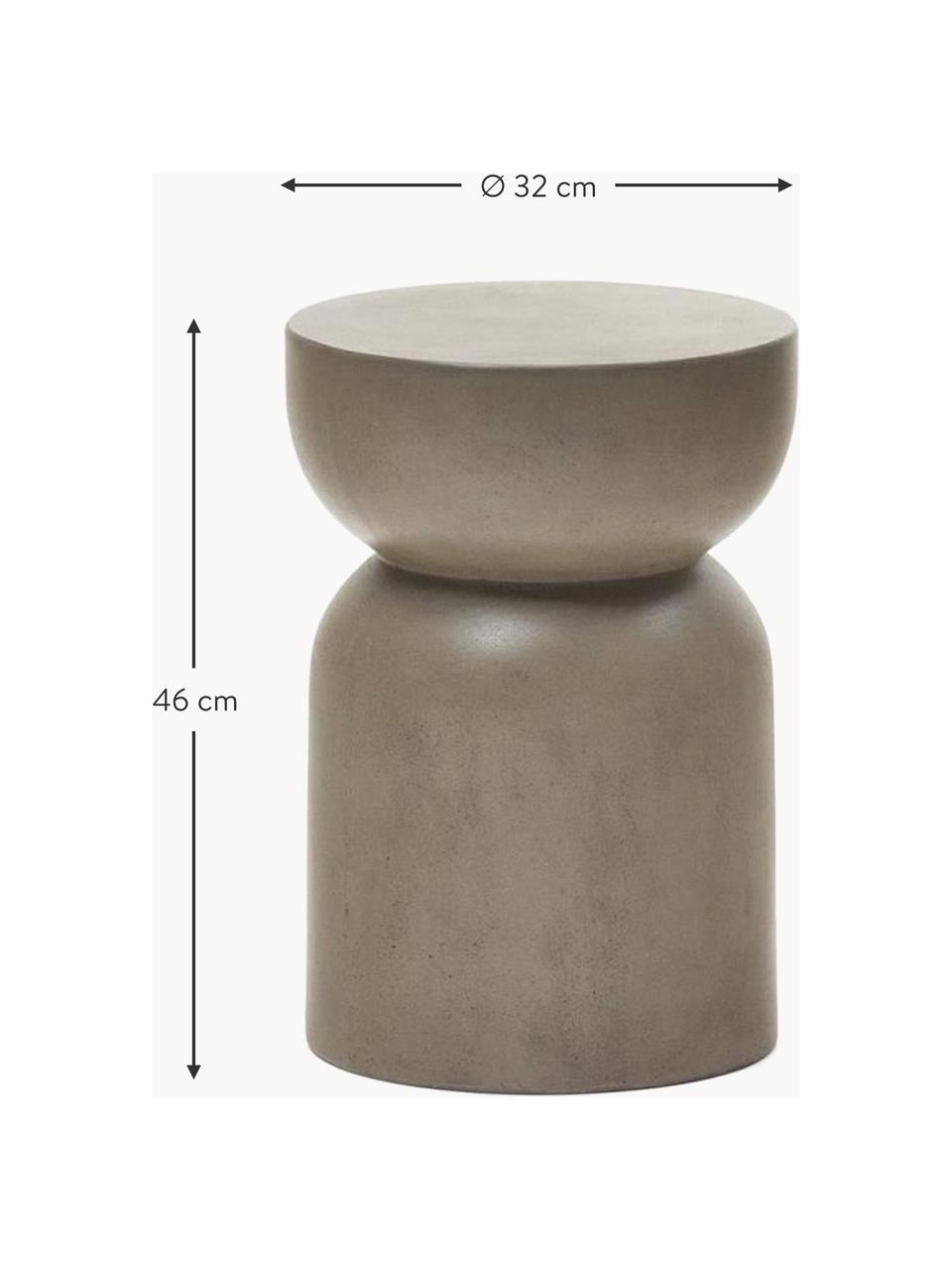 Kulatý zahradní odkládací stolek Garbet, 100 % cementové vlákno, Greige, Ø 32 cm, V 46 cm