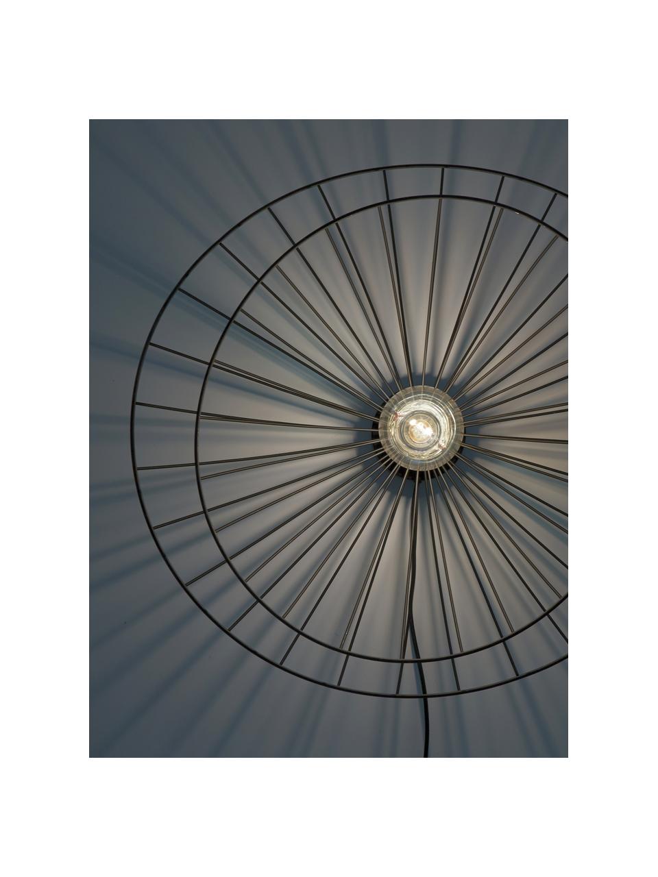 Grosse Decken- und Wandleuchte Ray, Lampenschirm: Metall, Schwarz, Ø 60 x H 20 cm