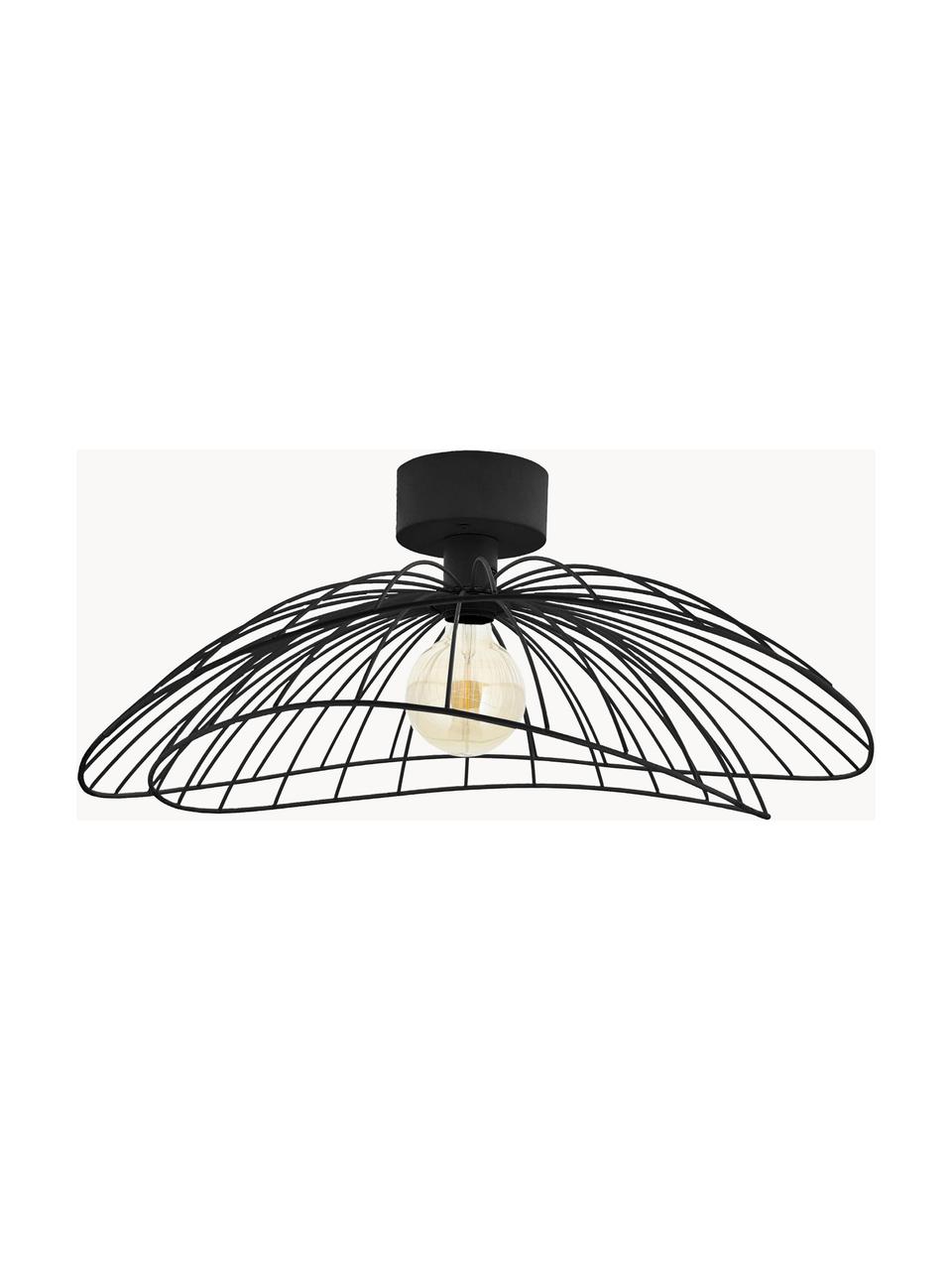 Applique Ray, Lampada: ottone laccato, Nero, Ø 55 x Prof. 20 cm