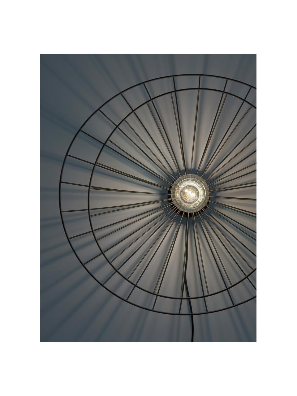 Applique Ray, Lampada: ottone laccato, Nero, Ø 55 x Prof. 20 cm
