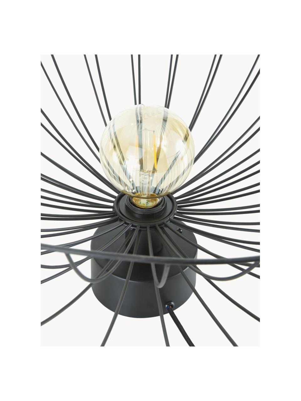 Wandlamp Ray, Lamp: gelakt messing, Zwart, Ø 55 x D 20 cm
