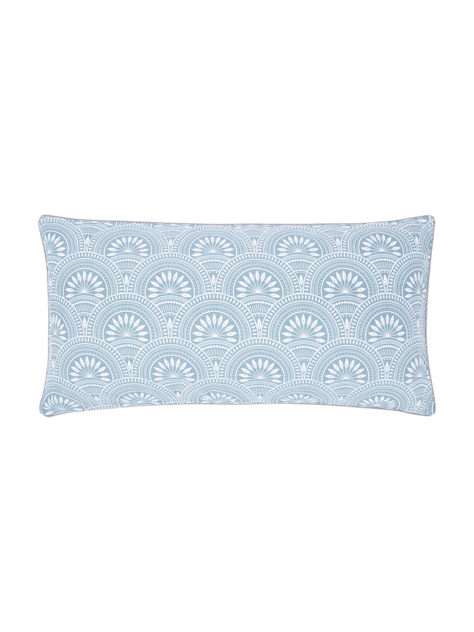 Dwustronna poszewka na poduszkę z bawełny organicznej Tiara, 2 szt., Niebieski, biały, S 40 x D 80 cm