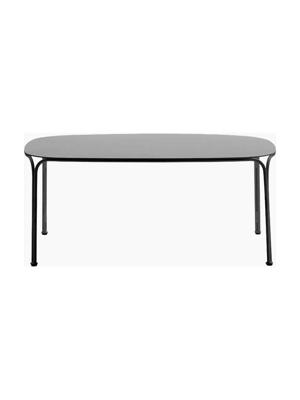 Table basse de jardin Hiray, Acier galvanisé, laqué, Noir, larg. 90 x prof. 59 cm