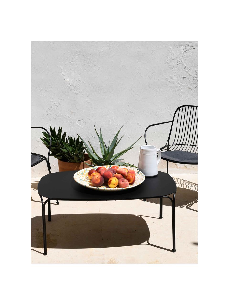 Zahradní konferenční stolek Hiray, Pozinkovaná lakovaná ocel, Černá, Š 90 cm, H 59 cm