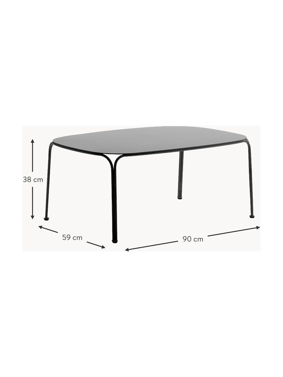 Garten-Couchtisch Hiray, Verzinkter Stahl, lackiert, Schwarz, B 90 x T 59 cm