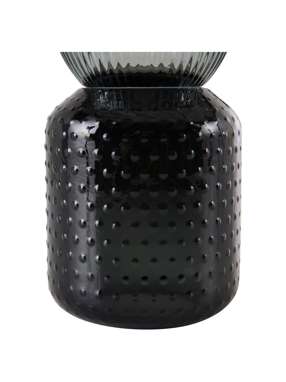 Vase verre gris Lex, Verre, Gris foncé, Ø 10 x haut. 25 cm