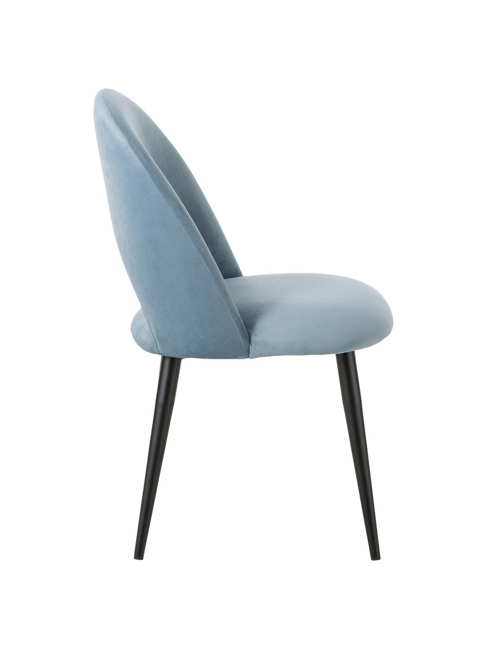 Chaise rembourrée en velours bleu Rachel, Velours bleu ciel