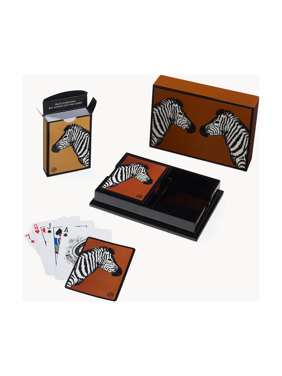 Spielkarten-Set Zebra, Kunststoff, Papier, Zebra, Set mit verschiedenen Grössen