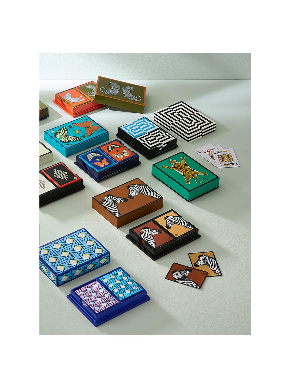 Spielkarten-Set Zebra, Kunststoff, Papier, Zebra, Set mit verschiedenen Grössen