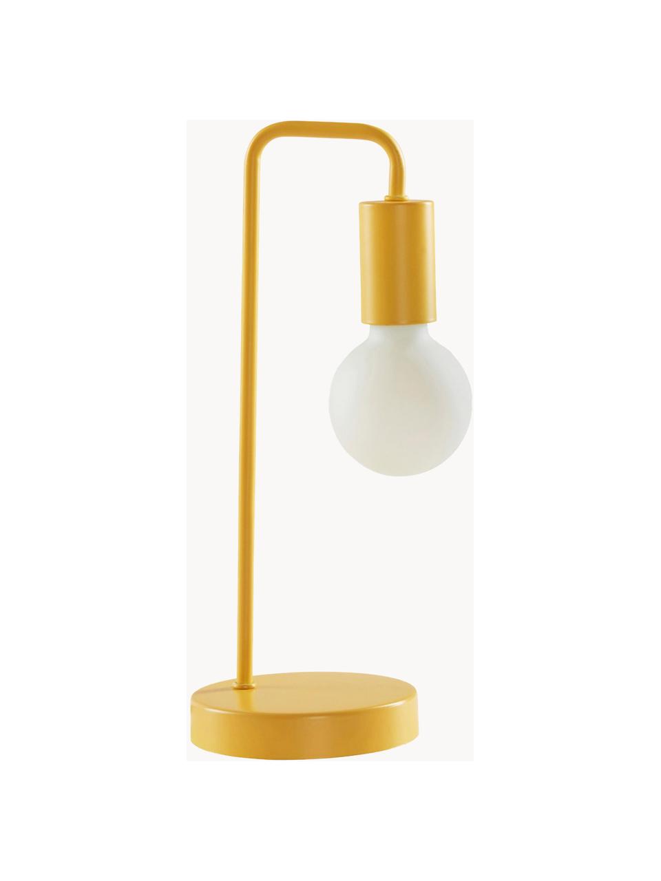 Lámpara de mesa Cascais, Pantalla: metal recubierto, Cable: cubierto en tela, Amarillo, Ø 14 x Al 35