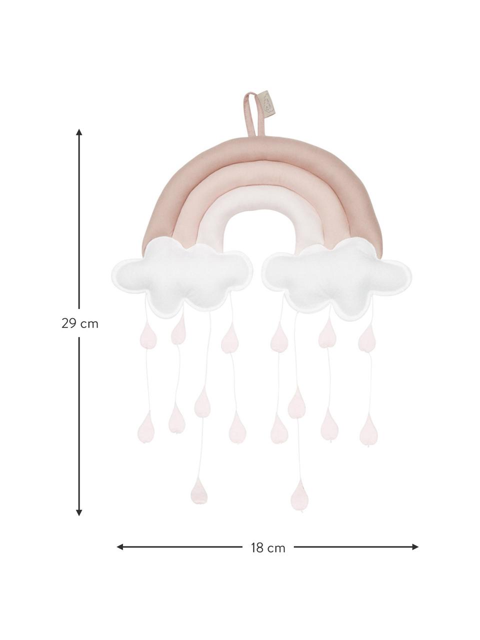 Mobil z bawełny organicznej Rainbow, Blady różowy, biały, S 18 x W 29 cm