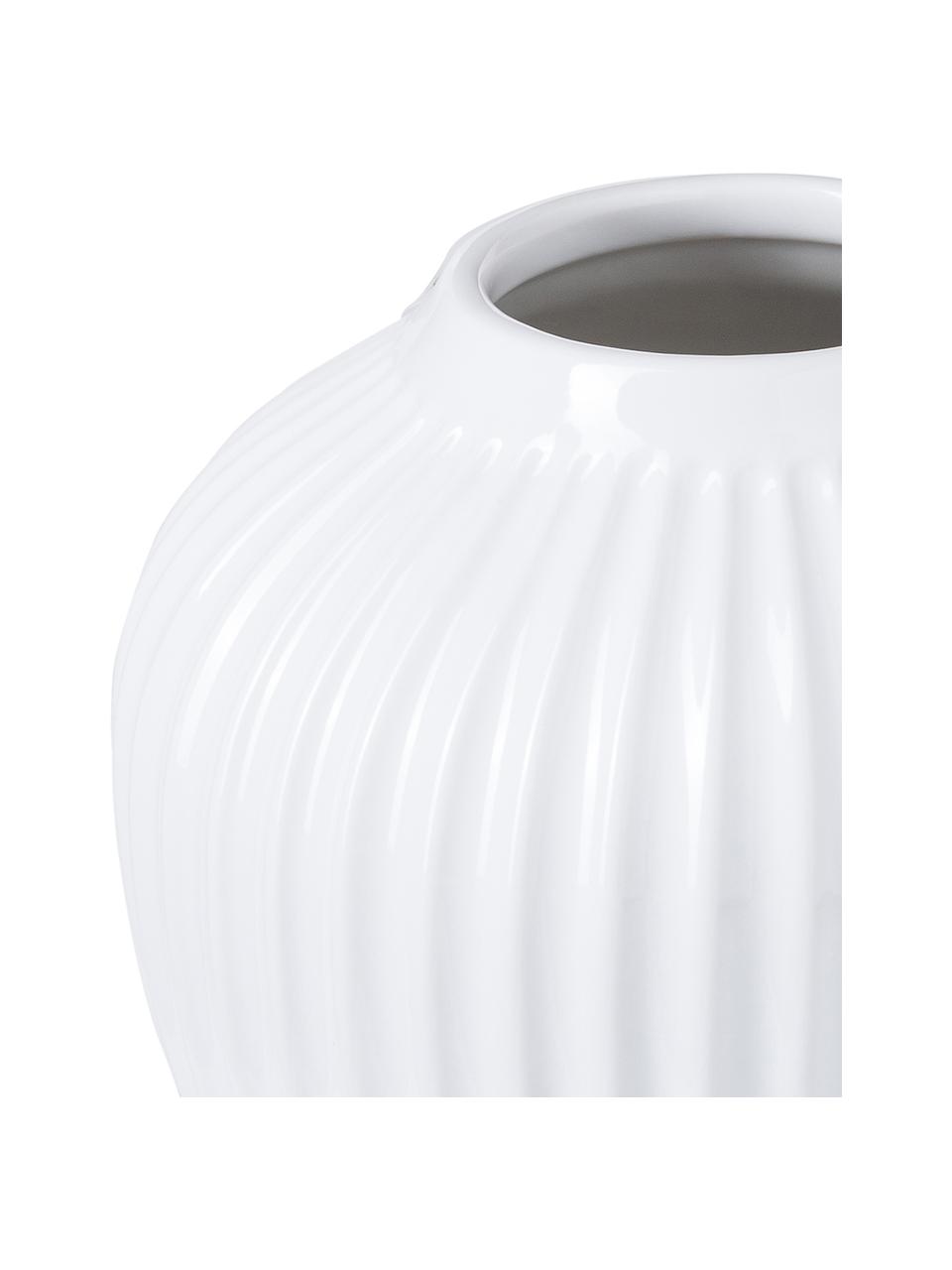 Petit vase design blanc fait main Hammershøi, Porcelaine, Blanc, Ø 14 x haut. 13 cm