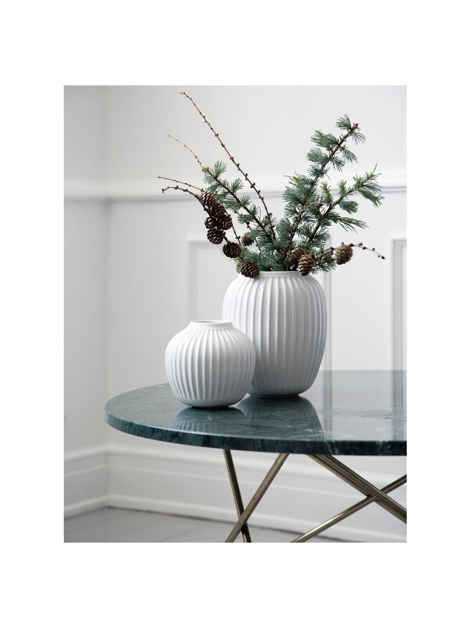 Ručne vyrobená dizajnová váza Hammershøi, Porcelán, Biela, Ø 14 x V 13 cm