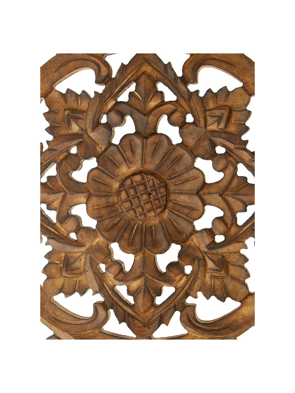 Handgefertigter Wandschmuck Samira mit Antik-Finish, Mitteldichte Holzfaserplatte (MDF), Braun, Antik-Finish, 85 x 45 cm