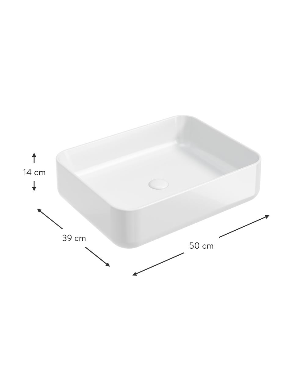 Lavabo encimera de cerámica Simaro, 50 cm, Cerámica, Blanco, An 50 x F 39 cm