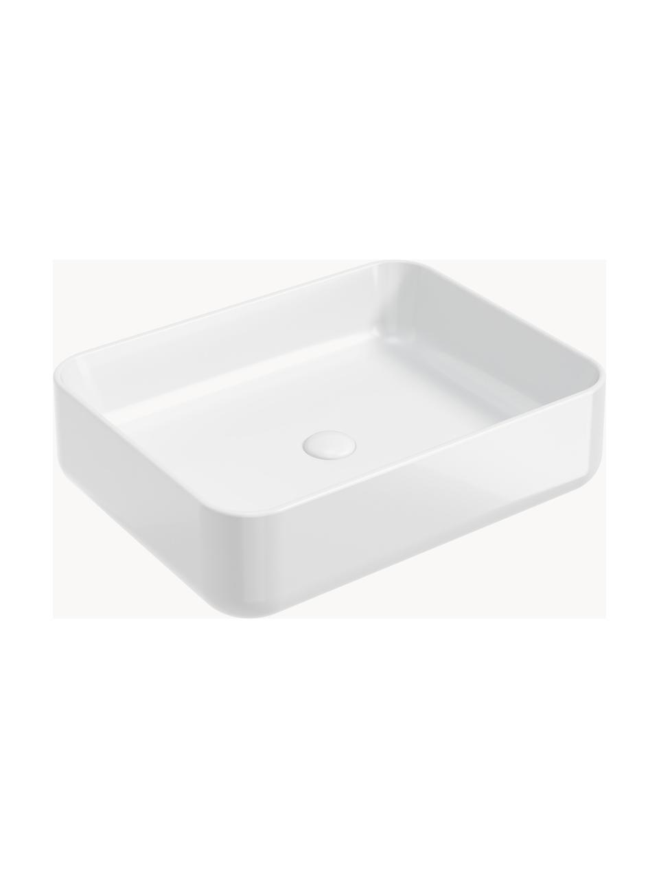 Lavabo da appoggio in ceramica Teramo, larg. 50 cm, Ceramica, Bianco, Larg. 50 x Alt. 39 cm