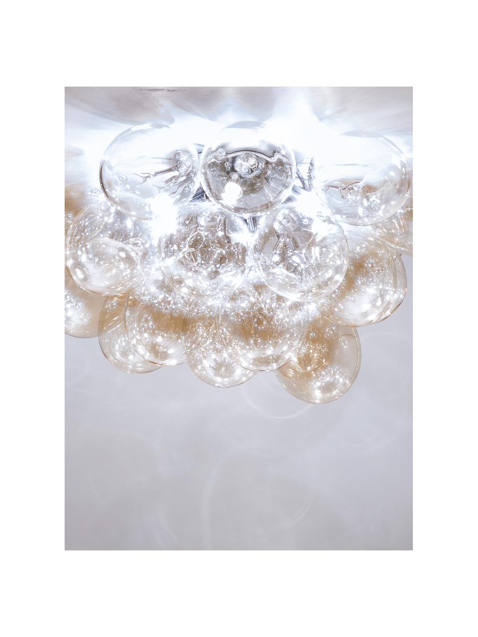 Plafón de vidrio Gross, Anclaje: níquel cromado, Ámbar, Ø 50 x Al 27 cm