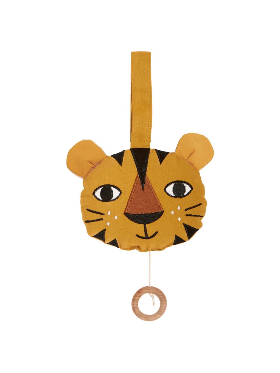 Ręcznie wykonana pozytywka Tiger, Bawełna, certyfikat OCS, Żółty, S 14 x W 14 cm