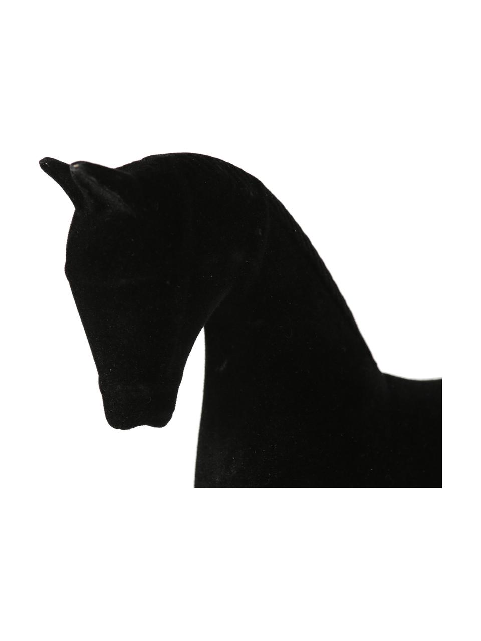 Figura decorativa de terciopelo Rocking Horse, Exterior: terciopelo, Interior: tablero de fibras de dens, Negro, An 26 x Al 22 cm