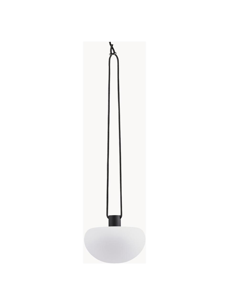 Mobiele dimbare hanglamp Sponge, Lampenkap: kunststof, Wit, zwart, Ø 20 x H 16 cm