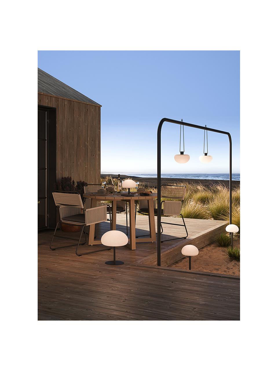 Mobiel dimbare outdoor LED hanglamp Sponge, Lampenkap: kunststof, Wit, zwart, Ø 20 x H 16 cm