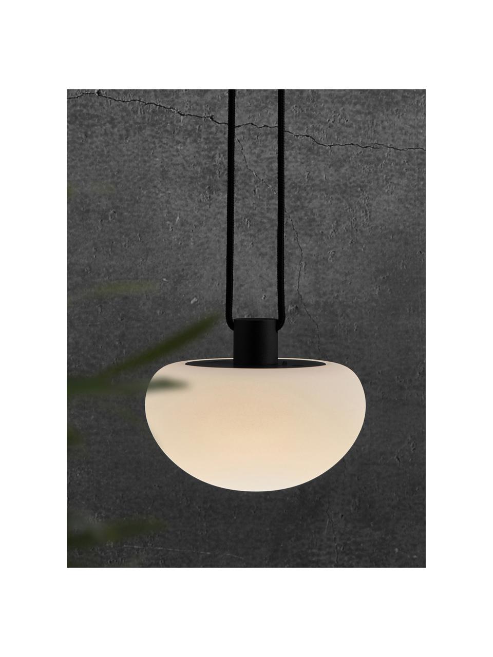 Mobiele dimbare hanglamp Sponge, Lampenkap: kunststof, Wit, zwart, Ø 20 x H 16 cm