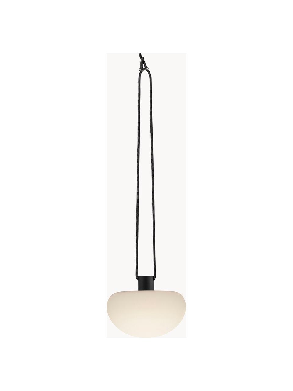Mobiele dimbare hanglamp Sponge, Lampenkap: kunststof, Wit, zwart, Ø 20 x H 16 cm