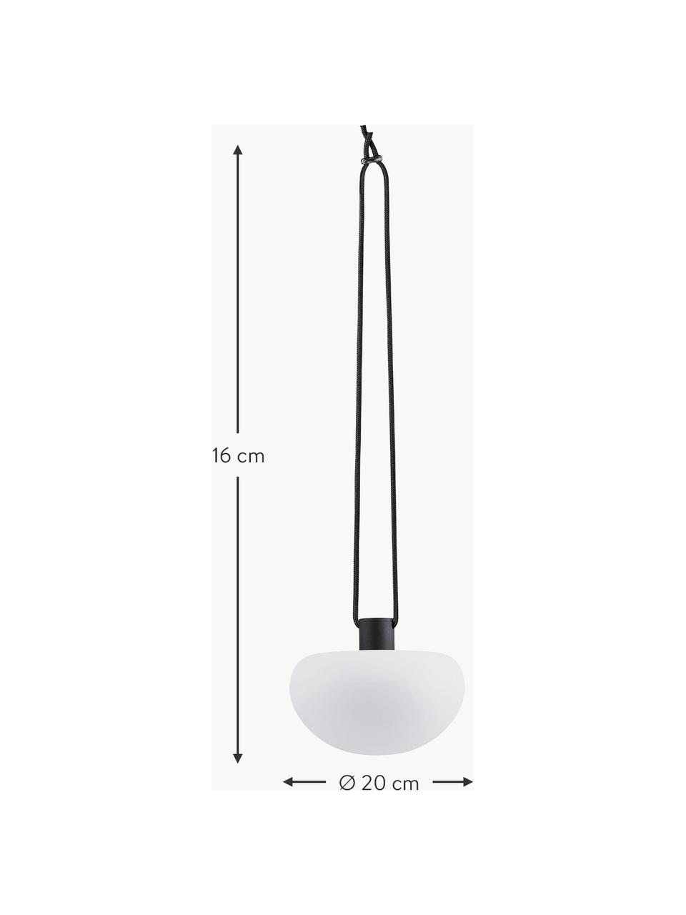 Mobiele dimbare hanglamp Sponge, Lampenkap: kunststof, Wit, zwart, Ø 20 x H 16 cm
