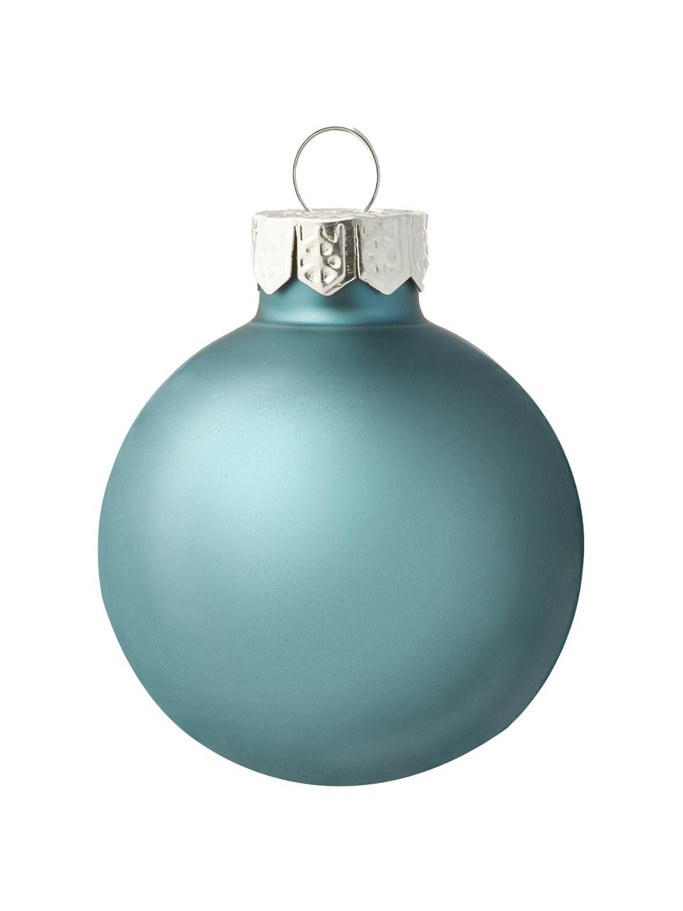 Weihnachtskugeln Evergreen matt/glänzend, verschiedene Größen, Hellblau, Ø 8 cm, 6 Stück