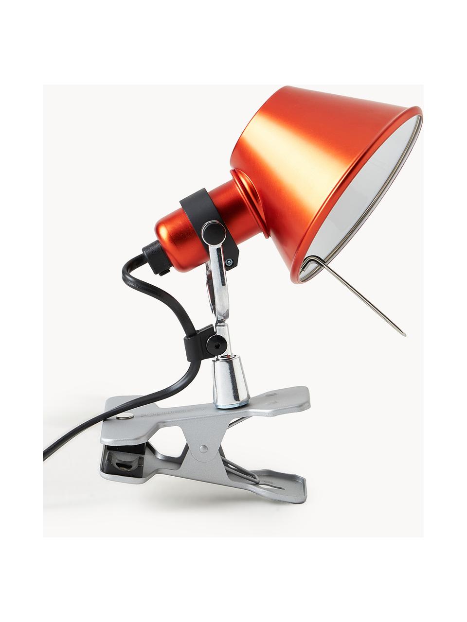 Kleine Klemm-Schreibtischlampe Tolomeo Micro Pinza, Lampenschirm: Aluminium, beschichtet, Orange, Ø 16 x H 20 cm