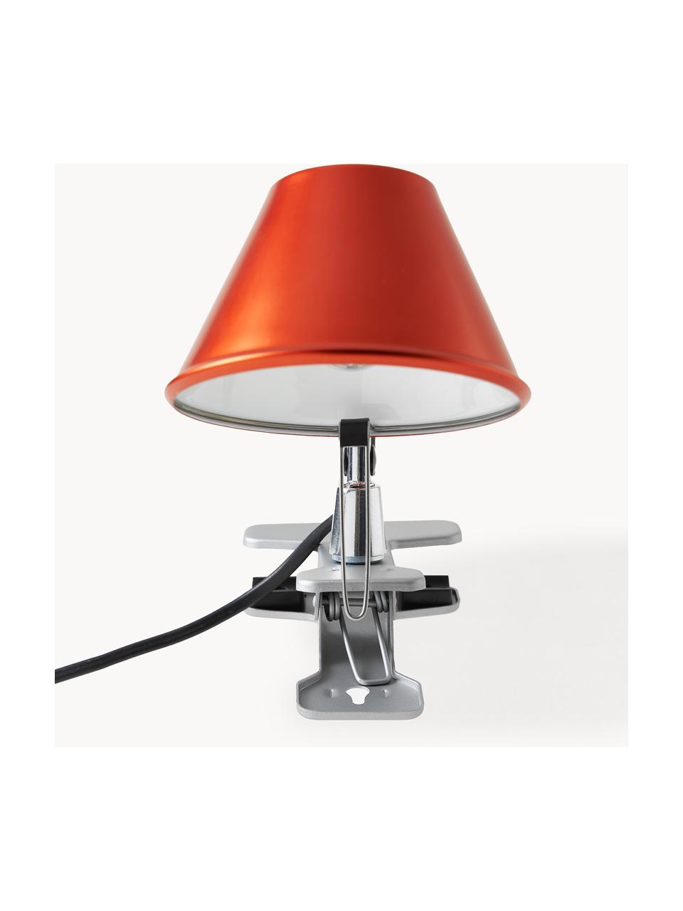 Kleine Klemm-Schreibtischlampe Tolomeo Micro Pinza, Lampenschirm: Aluminium, beschichtet, Orange, Ø 16 x H 20 cm