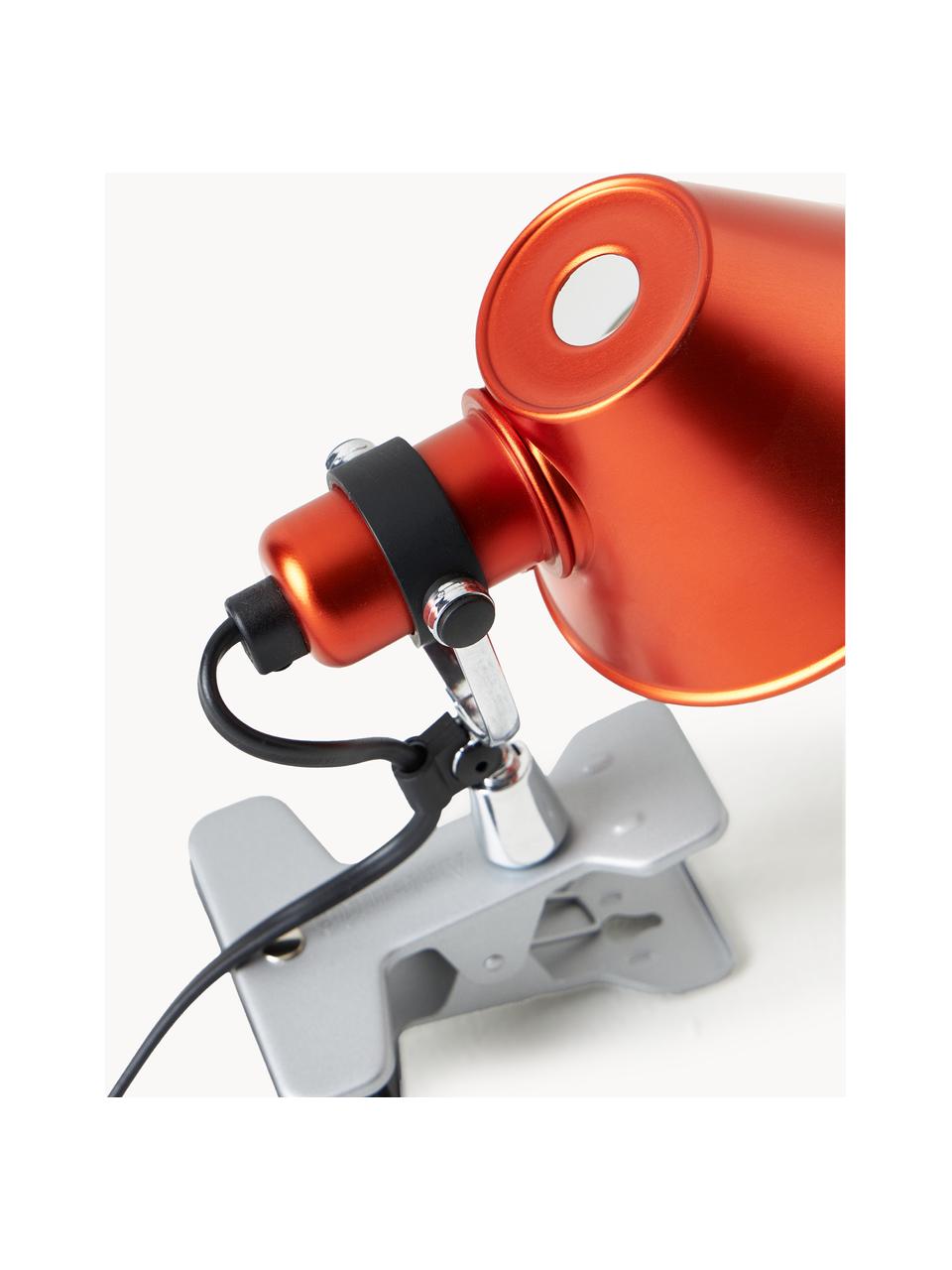 Petite lampe de bureau à pince Tolomeo Pinza, Orange, Ø 16 x haut. 20 cm