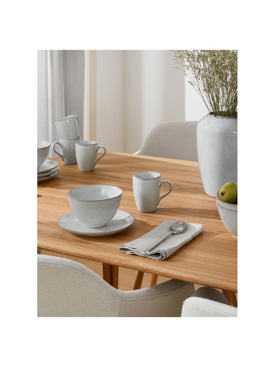 Set da colazione fatto a mano per 4 persone Nordic Sand 12 pz, Gres, Grigio, tonalità beige, Set in varie misure