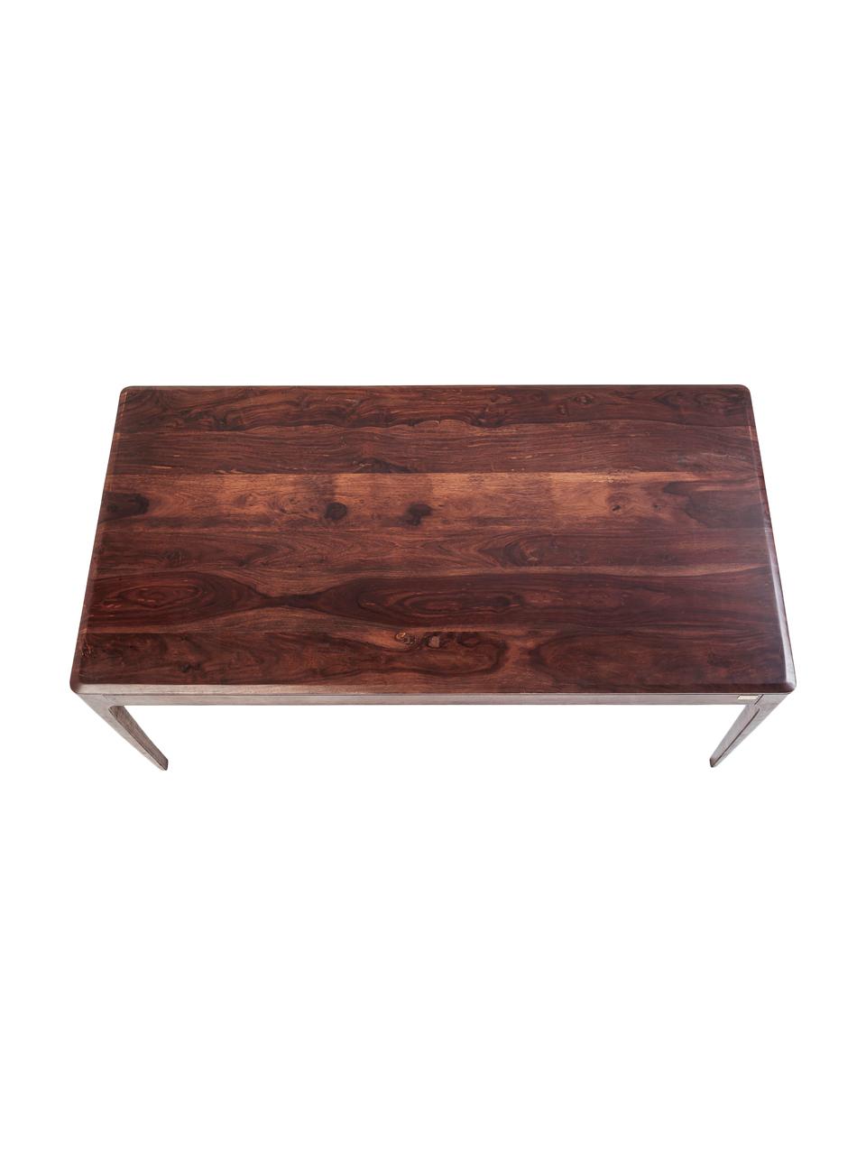 Stół do jadalni z litego drewna  Brooklyn, Drewno sheesham, o powierzchni wyrównanej bejcą, farbą na bazie wody w kolorze orzecha włoskiego, Drewno orzechowe, S 200 x G 100 cm