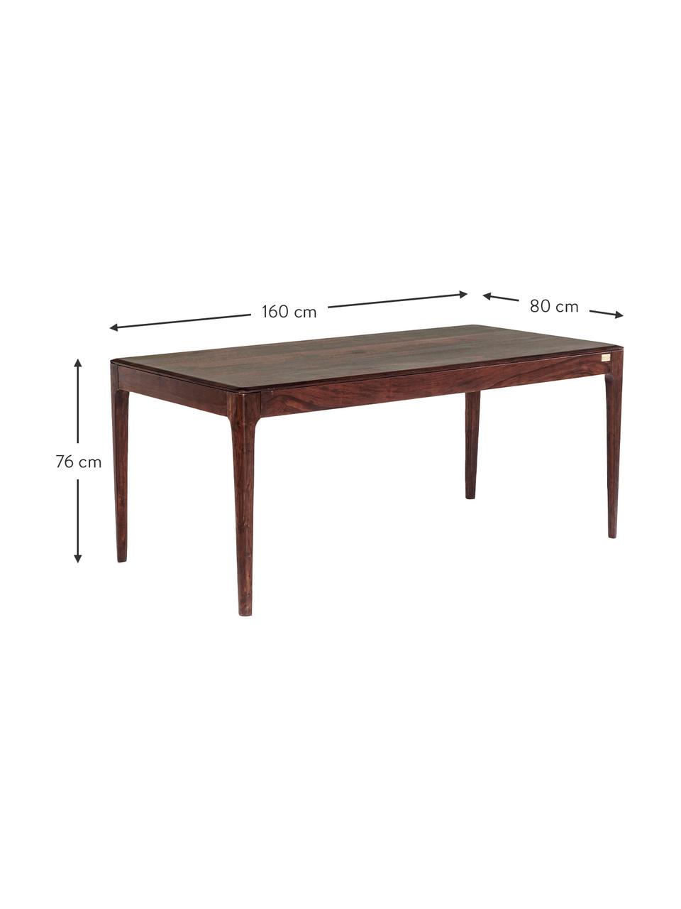 Table en bois massif Brooklyn, Couleur noisette