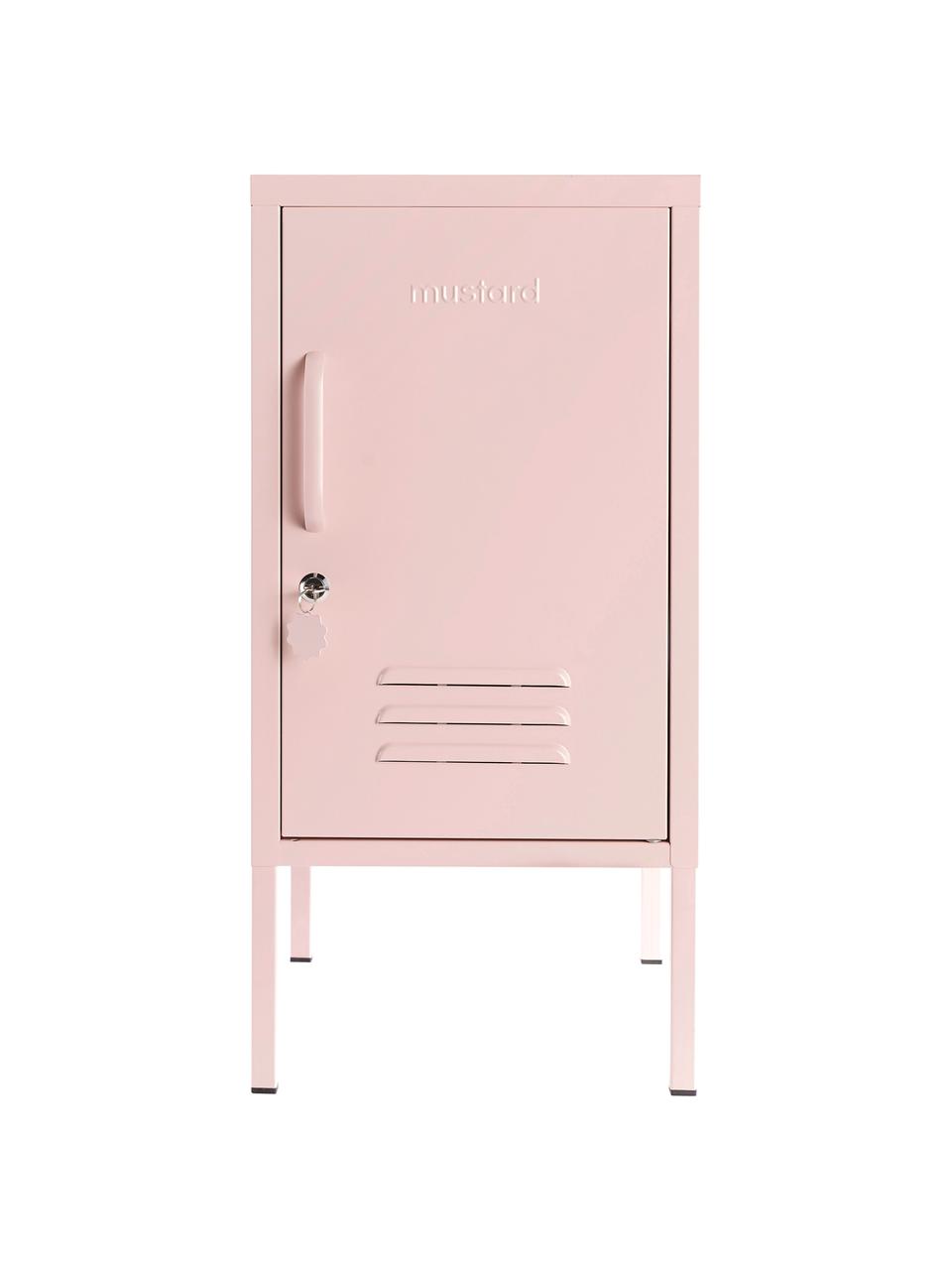 Szafka nocna Shorty, Stal malowana proszkowo, Pudrowy różowy, S 35 x W 72 cm