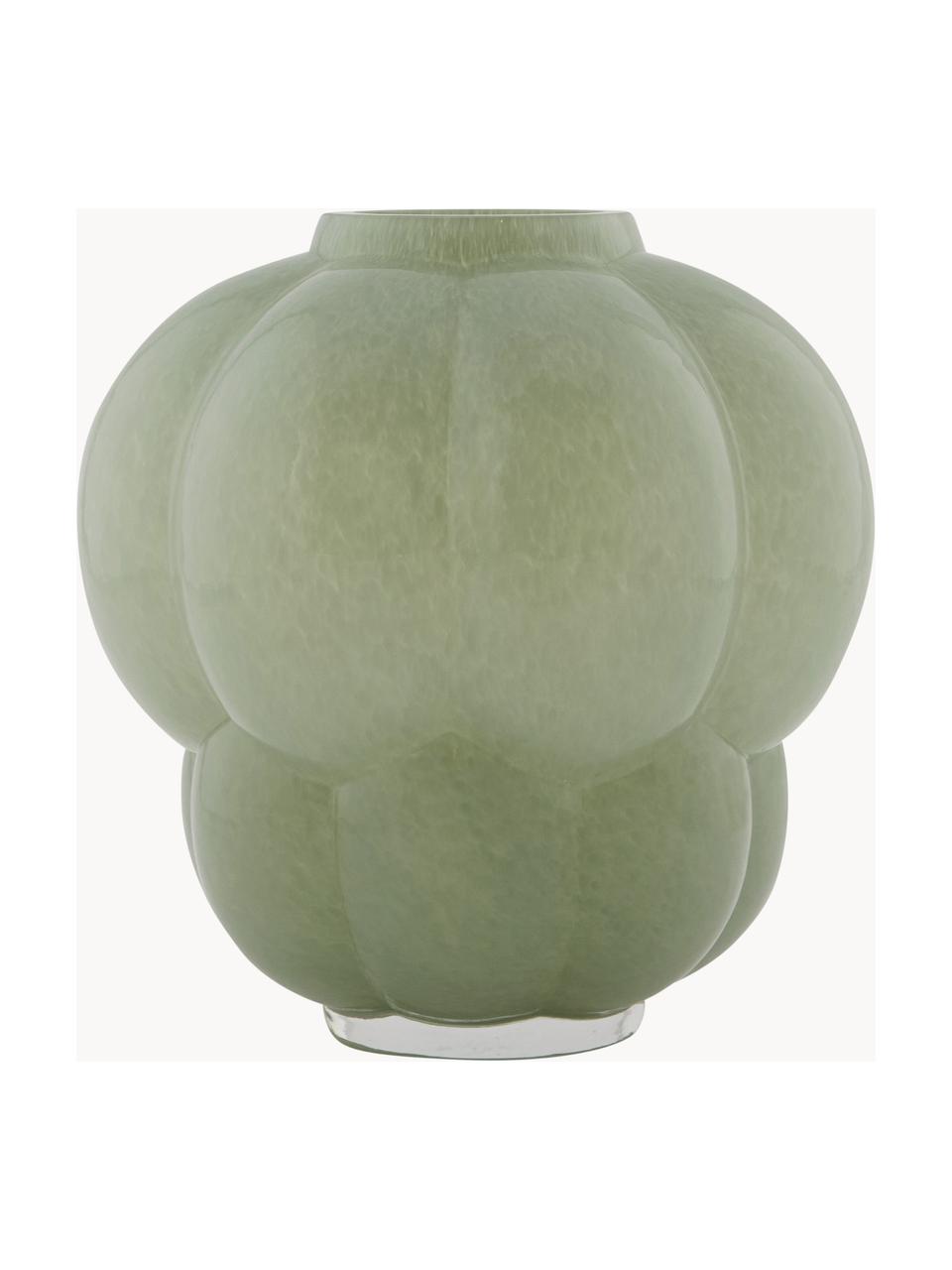 Skleněná váza Uva, V 28 cm, Sklo, Šalvějově zelená, Ø 26 cm, V 28 cm