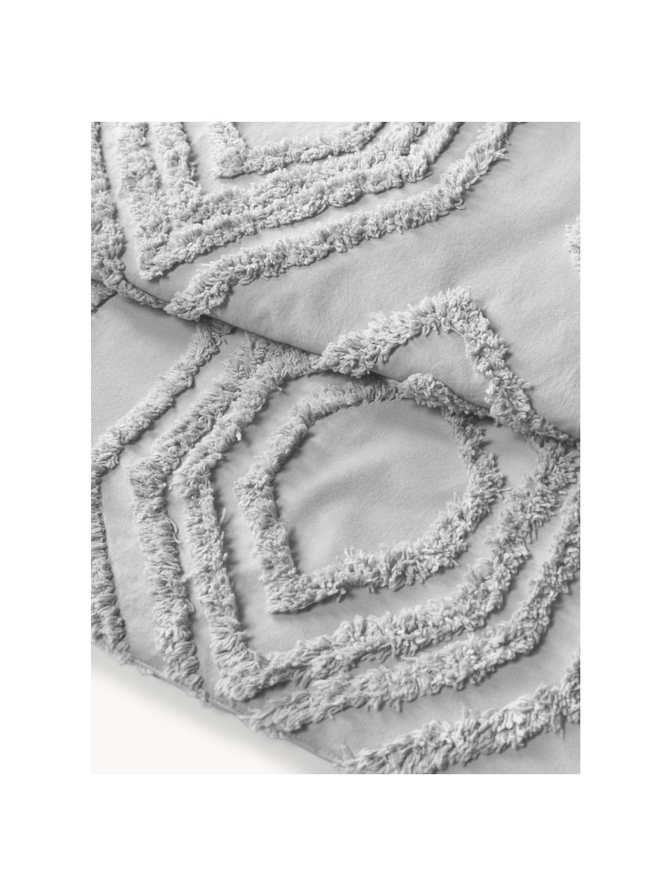 Couvre-lit beige à motifs tuftés Faye, 100 % coton, Gris, larg. 160 x long. 200 cm (pour lits jusqu'à 120 x 200)