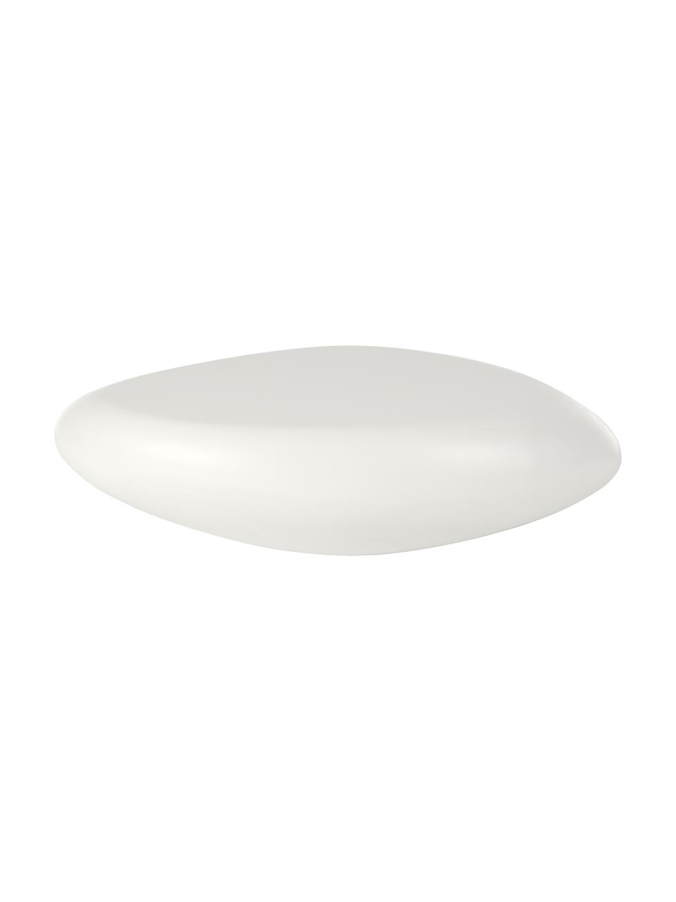 Table basse en forme de pierre Pietra, blanc, Fibre de verre, peinture anti-rayures, Blanc, larg. 116 x long. 28 cm