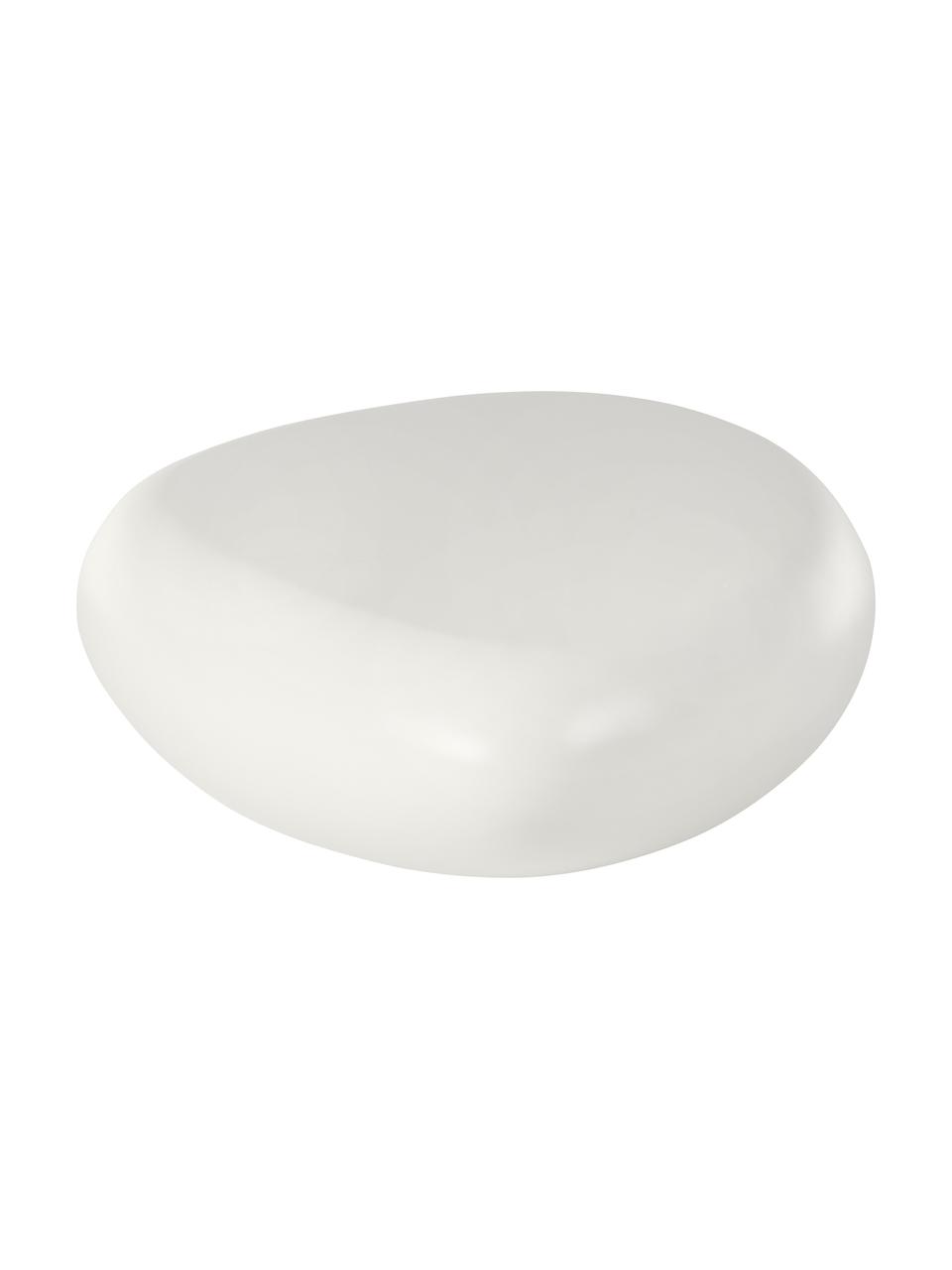 Couchtisch Pietra in Stein-Form, weiß, Glasfaserkunststoff, kratzfest lackiert, Weiß, 116 x 28 cm