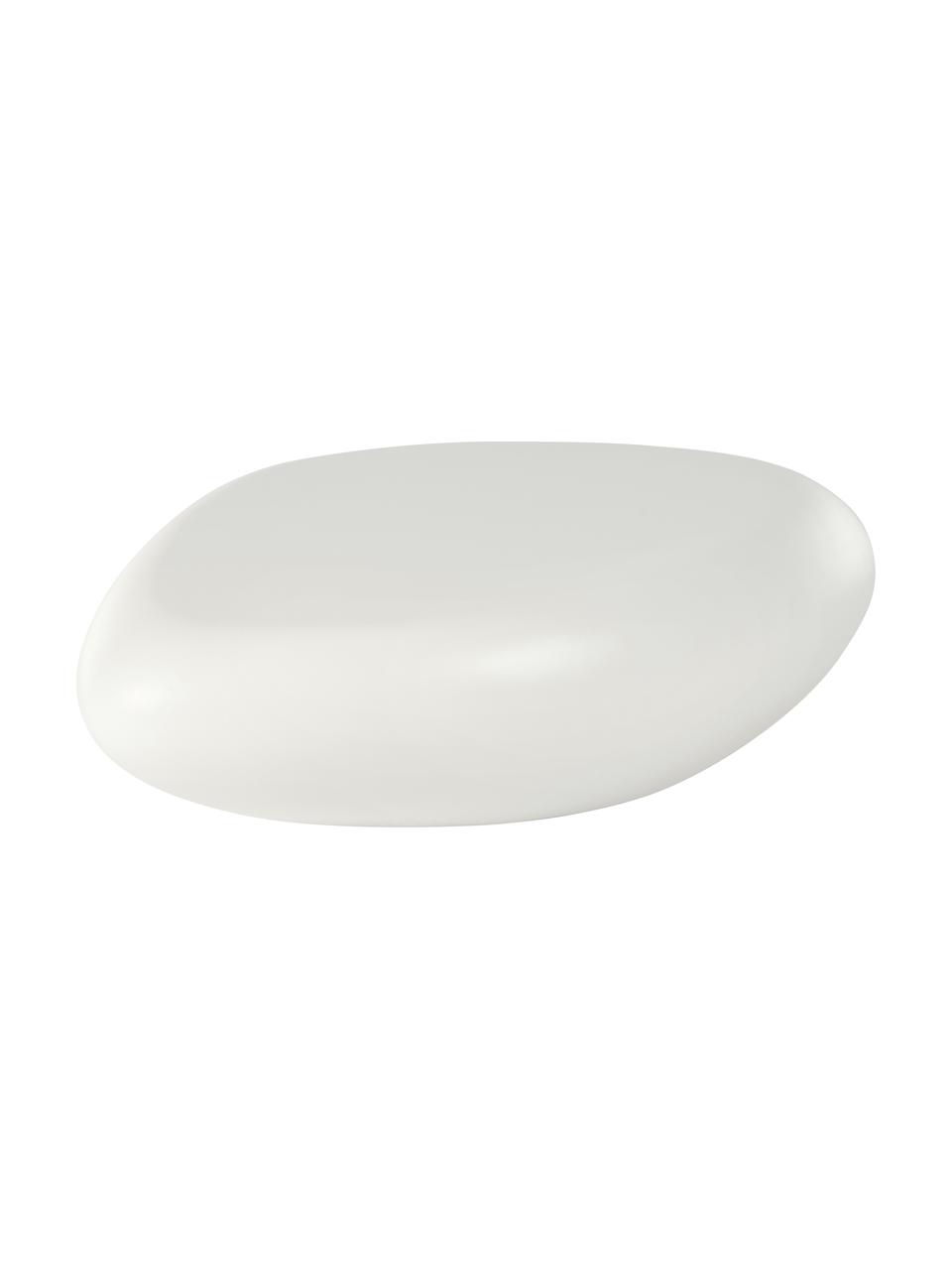 Oválny konferenčný stolík v tvare kameňa Pietra, Sklolaminát, lakovaný, Biela, Š 116 x H 77 cm