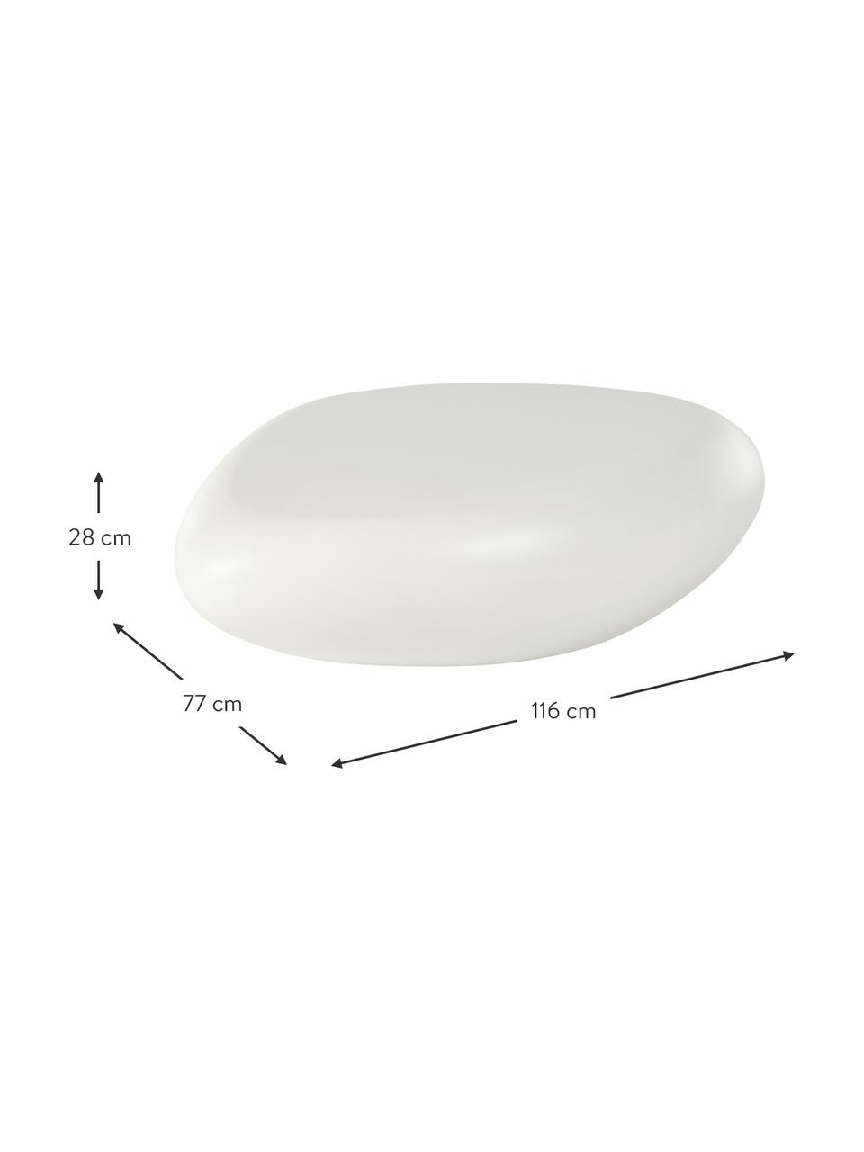 Table basse ovale forme organique Pietra, Plastique en fibre de verre, peint, Blanc, larg. 116 x prof. 77 cm