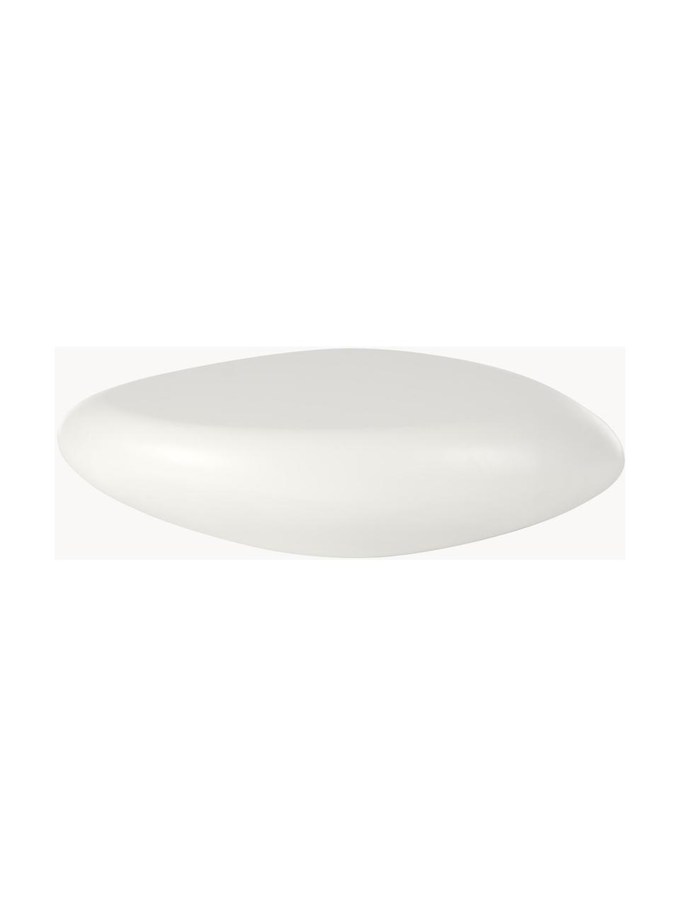 Ovaler Couchtisch Pietra in Stein-Form, Glasfaserkunststoff, lackiert, Weiss, B 116 x T 77 cm