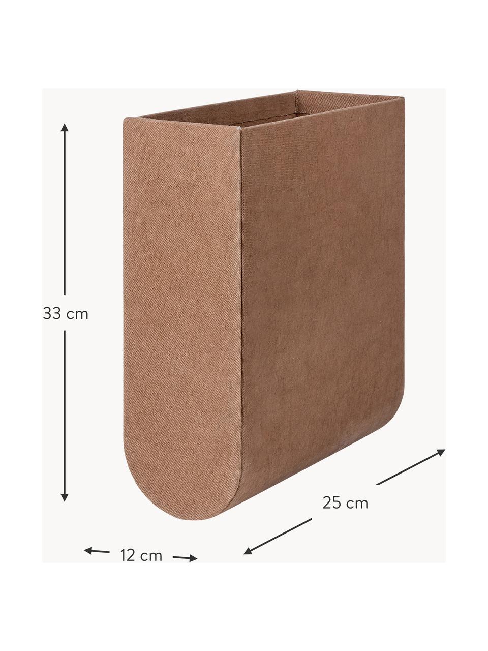 Caja artesanal Curved, Funda: 100% algodón, Estructura: cartón, Marrón claro, An 12 x Al 33 cm